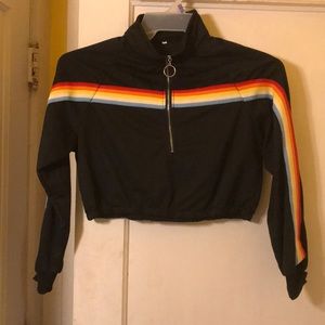 Crop top rainbow jacket
